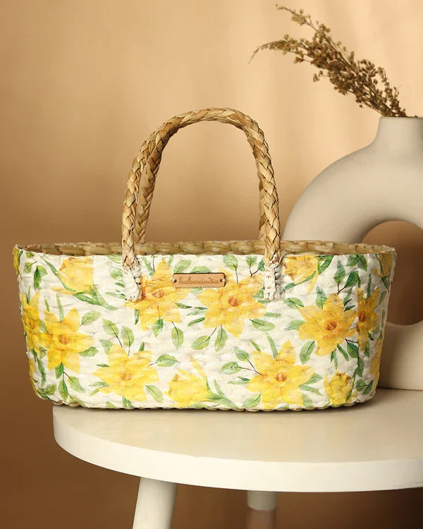 Rustic Handmade Seagrass Basket for Gifting, Clutter-Free Storage, and Home Styling