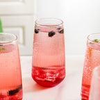 Ribbed Tall Glass Set Of 4 500ml Nestasia