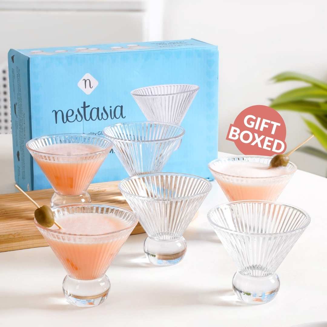 Ridged Cocktail Glass Set Of 6 180ml Nestasia