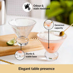 Ridged Cocktail Glass Set Of 6 180ml Nestasia