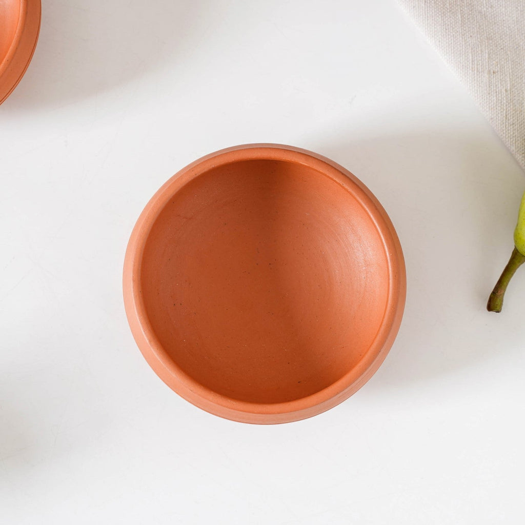Ring Engraved Terracotta Dessert Bowls Set Of 4 250ml Nestasia