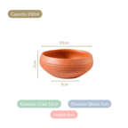 Ring Engraved Terracotta Dessert Bowls Set Of 4 250ml Nestasia