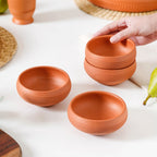 Ring Engraved Terracotta Dessert Bowls Set Of 4 250ml Nestasia