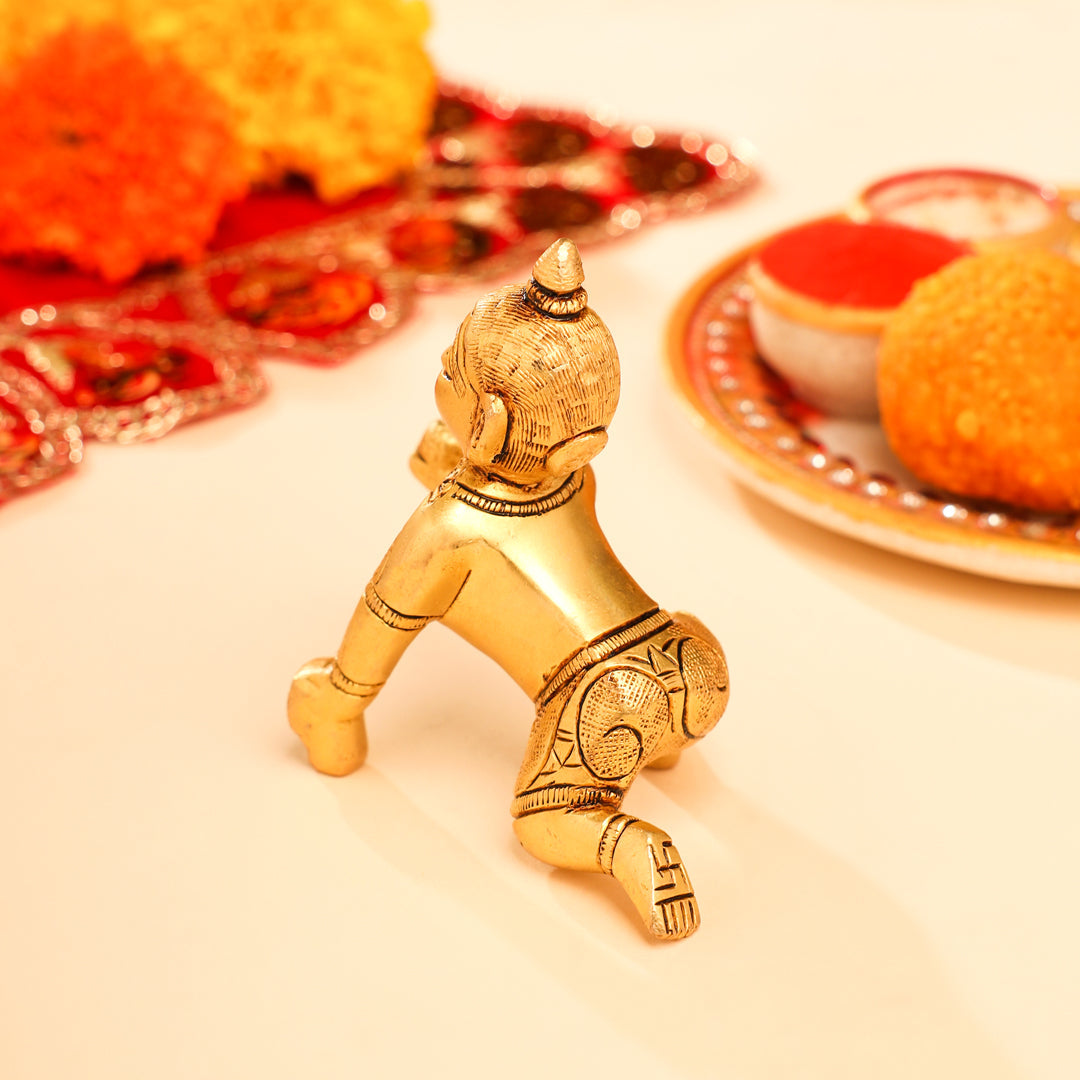 Brass Laddu Gopal Idol (3 Inch) Vedansh Craft