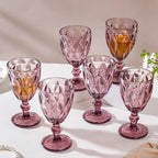 Rose Crystal Red Wine Glass Mauve Set Of 6 300 ml Nestasia