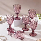Rose Crystal Red Wine Glass Mauve Set Of 6 300 ml Nestasia