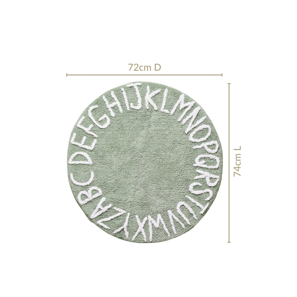 Alphabets Round Cotton Anti Slip Kids Floor Mat 74x72cm Nestasia