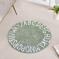 Alphabets Round Cotton Anti Slip Kids Floor Mat 74x72cm Nestasia