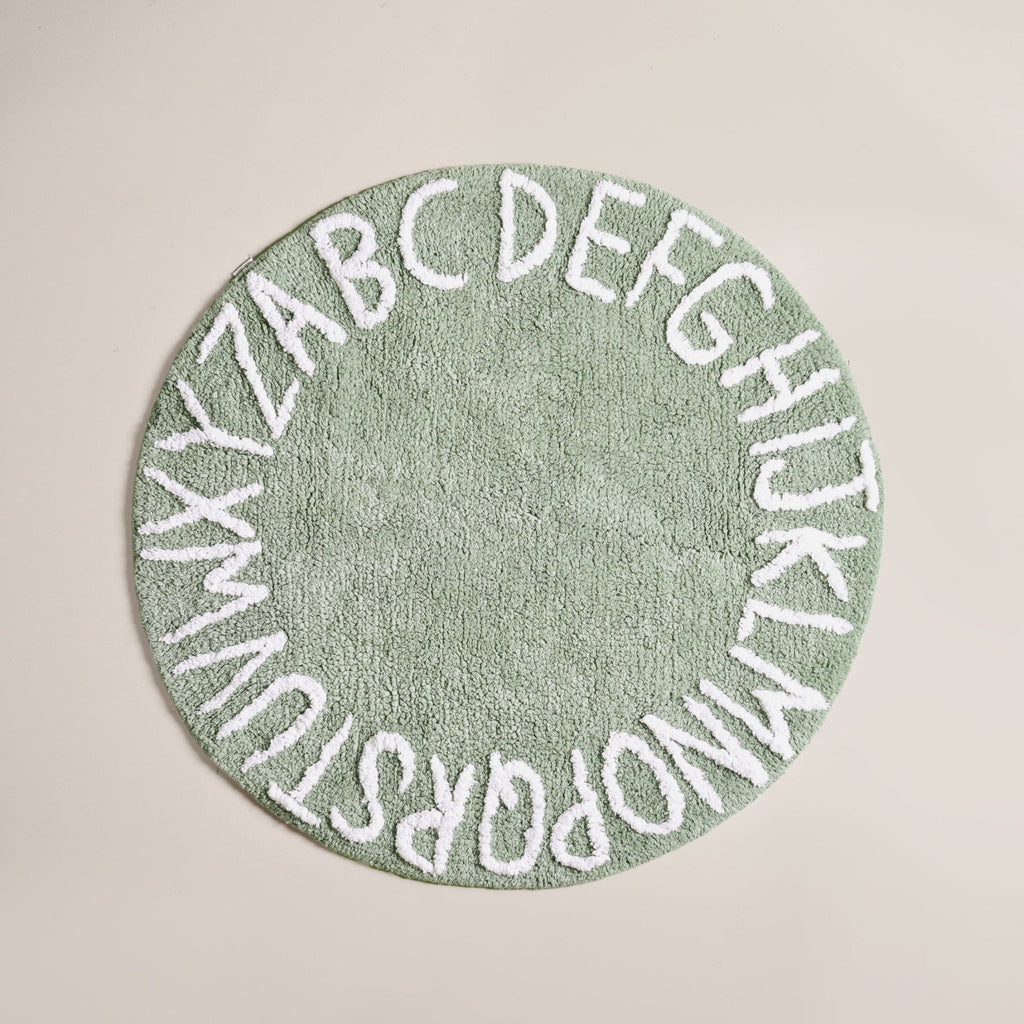 Alphabets Round Cotton Anti Slip Kids Floor Mat 74x72cm Nestasia