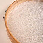 Round Tray With Embossed Acrylic Base And Bamboo Rim Nestasia