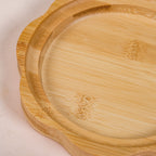 Round Wooden Dish With Fluted Texture Ceramic Lid Nestasia