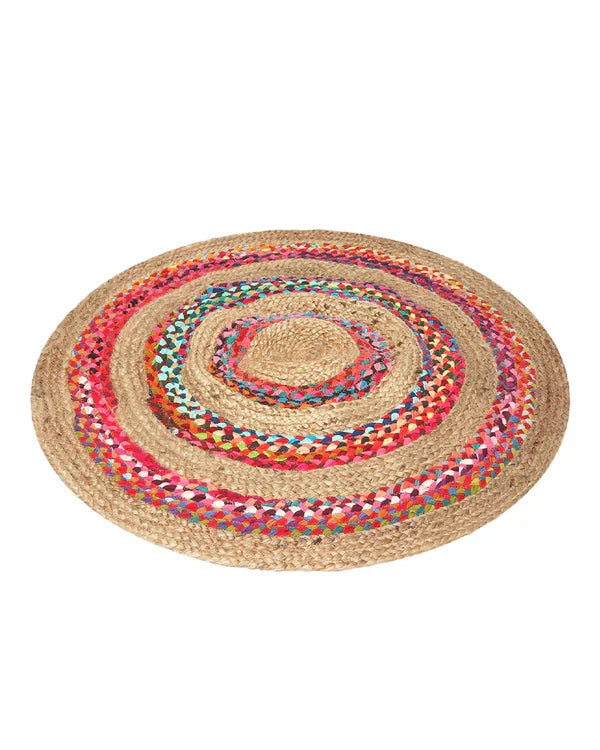 Natural Round Jute Carpet For Dining Room