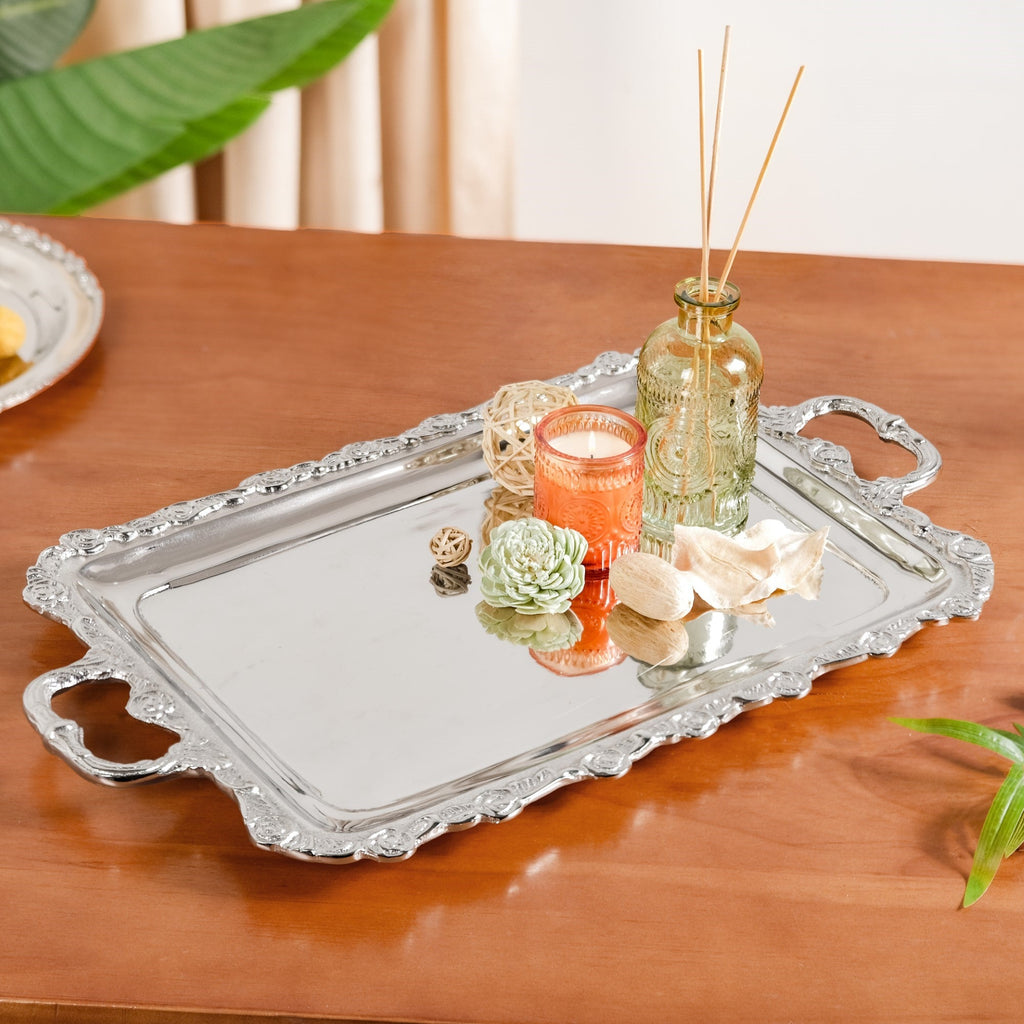 Royalcore Decorative Metal Tray With Handles Nestasia
