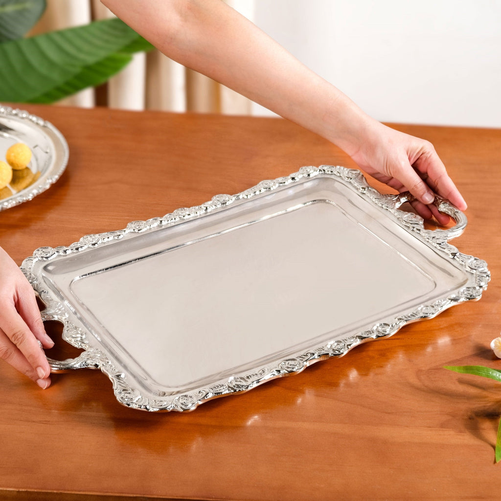 Royalcore Decorative Metal Tray With Handles Nestasia