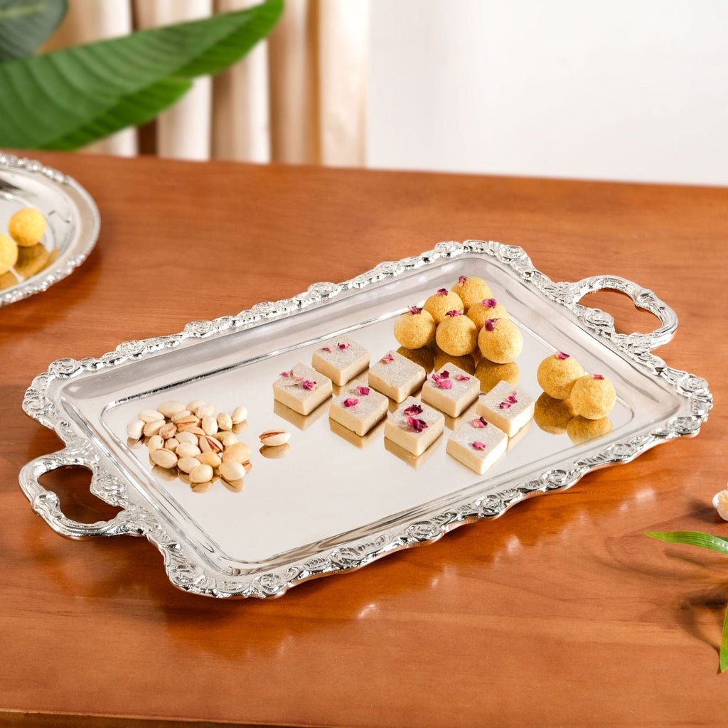 Royalcore Decorative Metal Tray With Handles Nestasia