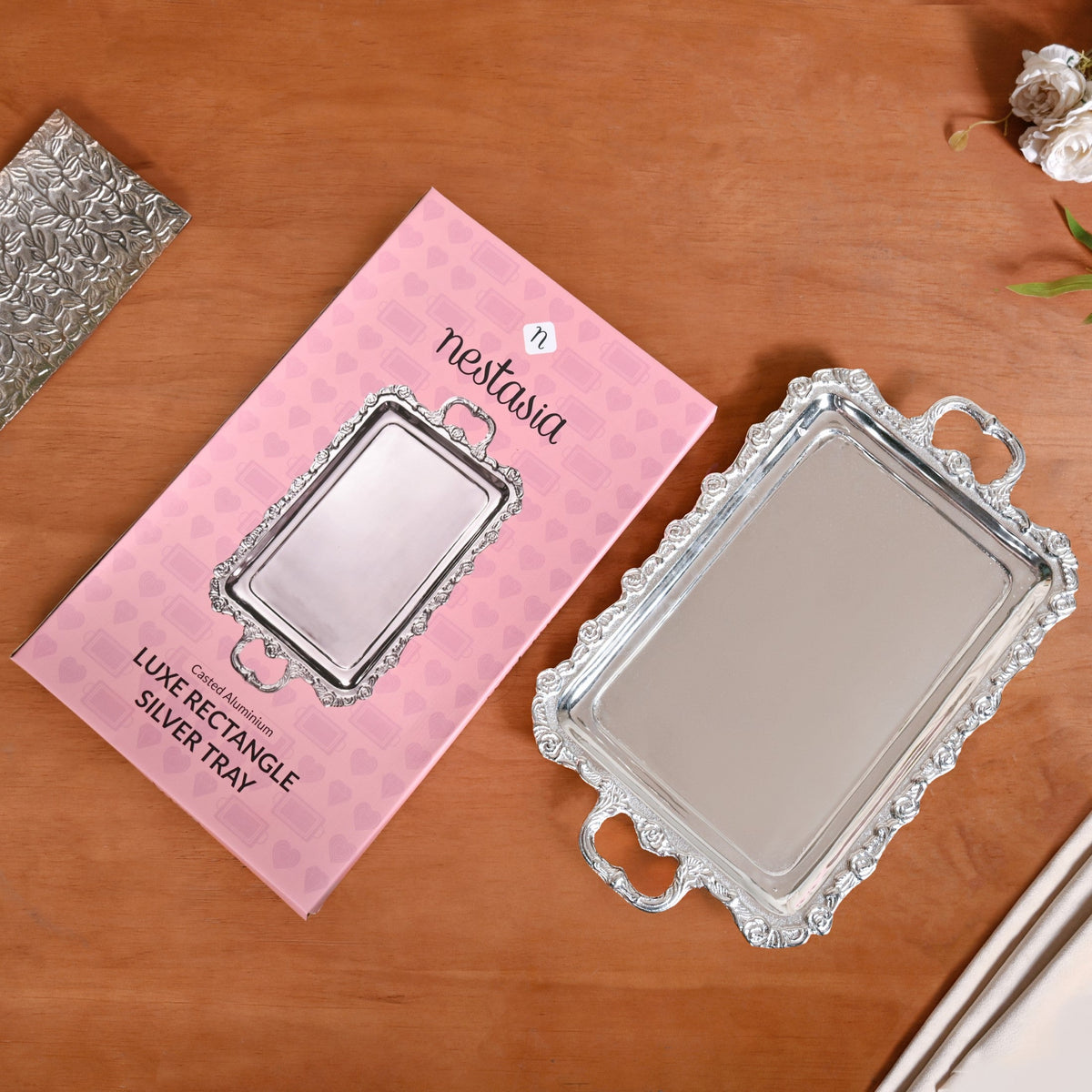 Royalcore Decorative Metal Tray With Handles Nestasia