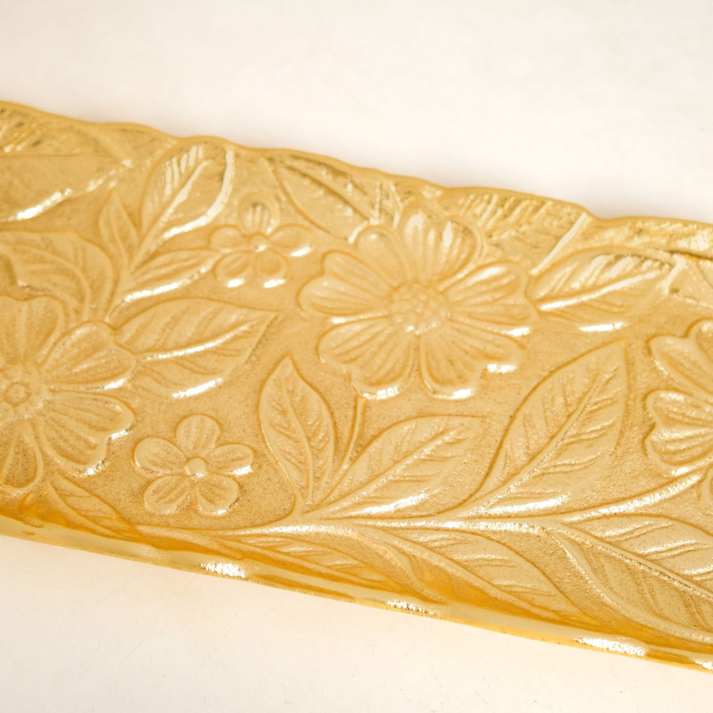 Decorative Royalcore Long Gold Tray Nestasia