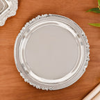 Royalcore Ornate Brass Rim Decorative Tray Silver Nestasia