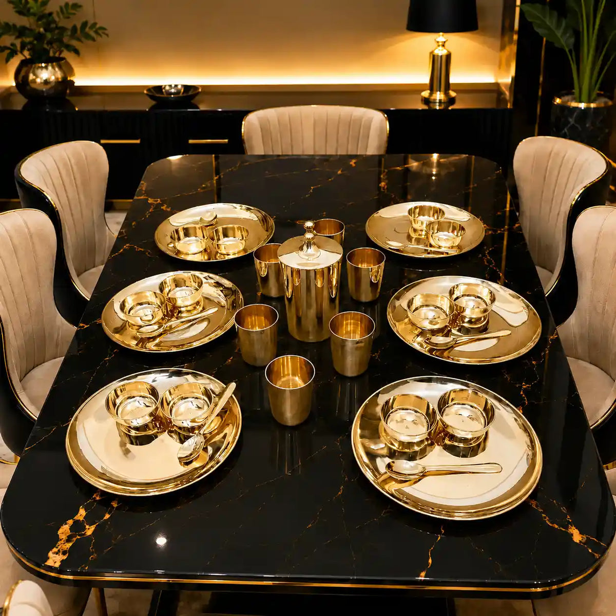 Kansa Luxury Dinner Serving Set Vedansh Craft