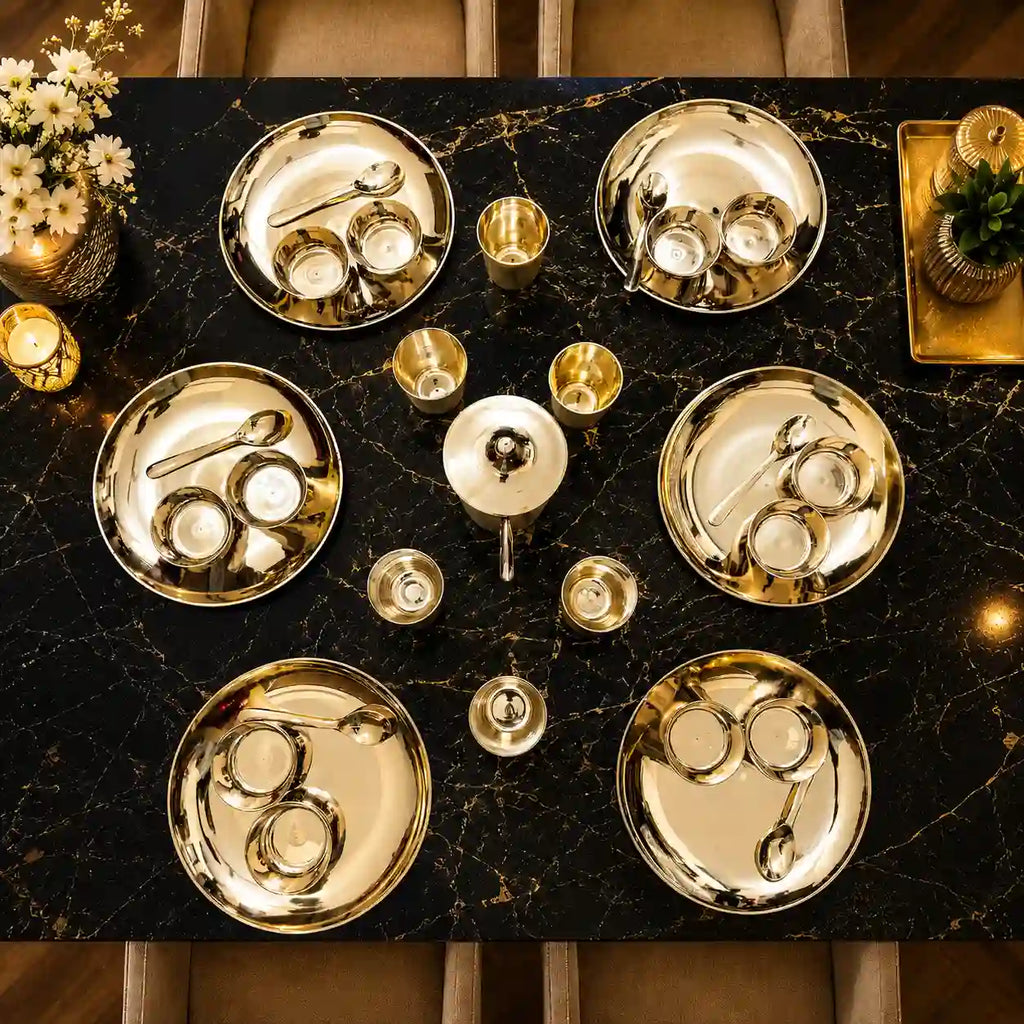 Kansa Luxury Dinner Serving Set Vedansh Craft