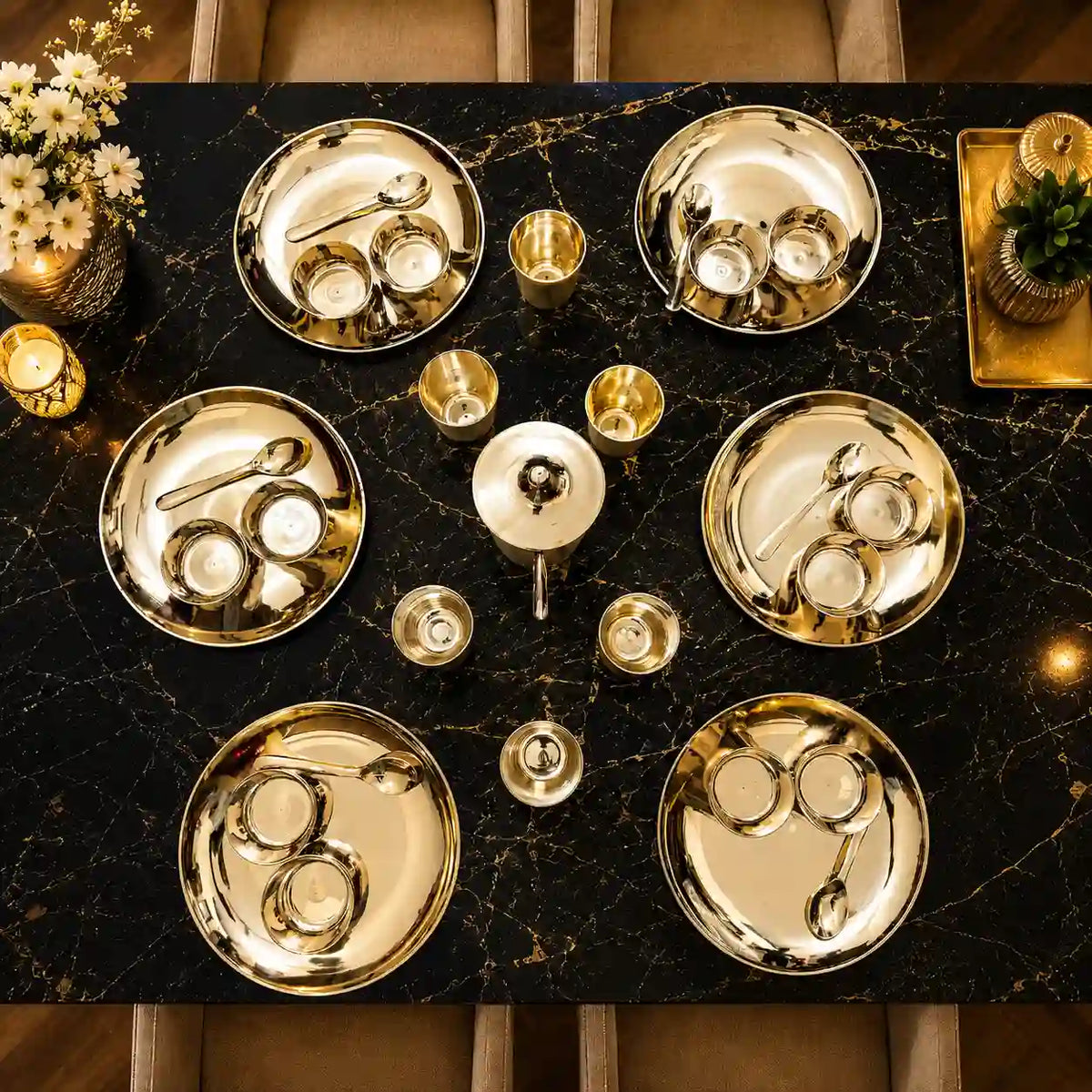 Kansa Luxury Dinner Serving Set Vedansh Craft