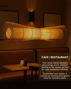 Rustic Rattan Pendant Light for Bedroom and Living Room