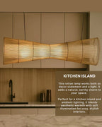 Rustic Rattan Pendant Light for Bedroom and Living Room