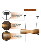 Rustic Rattan Pendant Light for Bedroom and Living Room