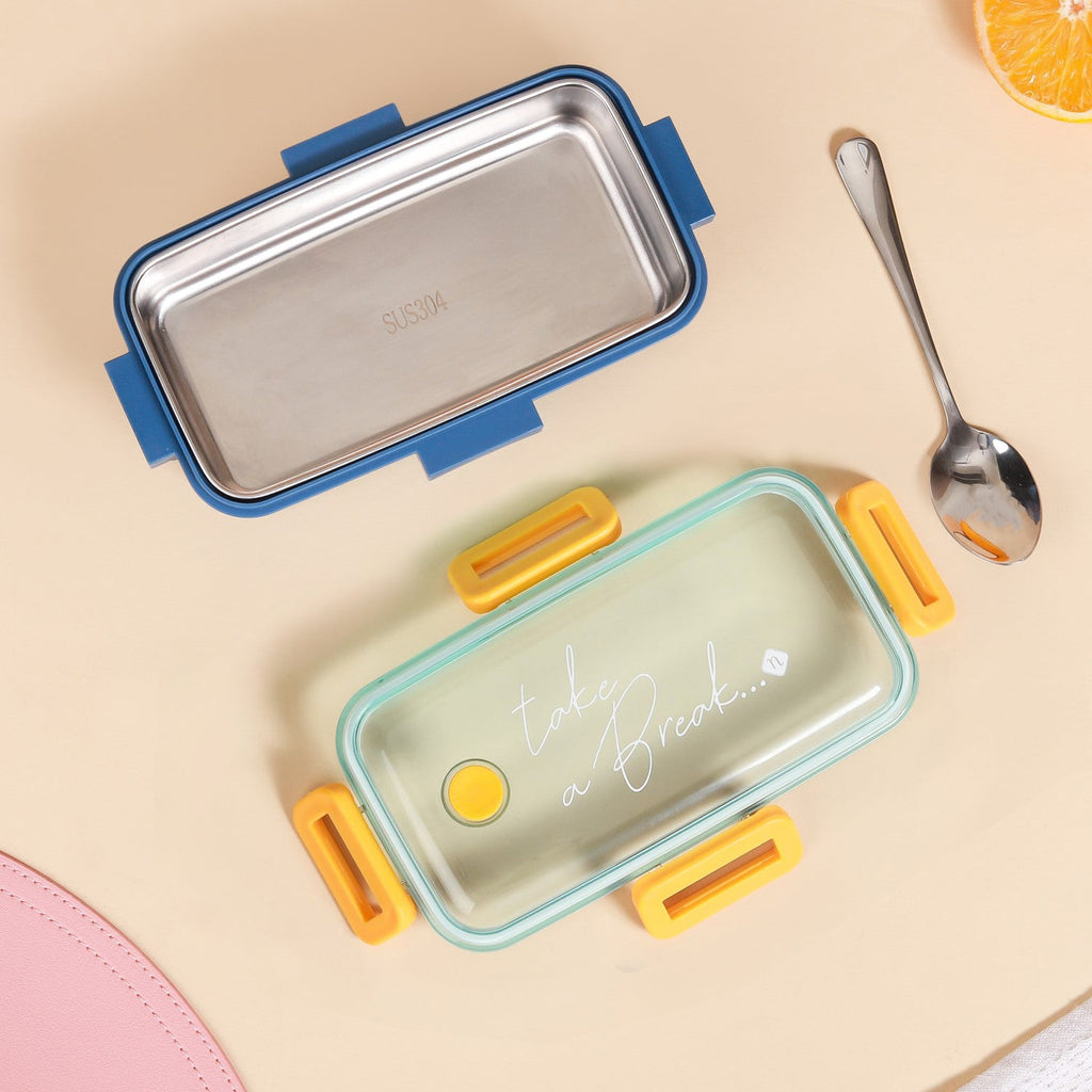 Stainless Steel Tiffin Box Small Blue 530ml Nestasia