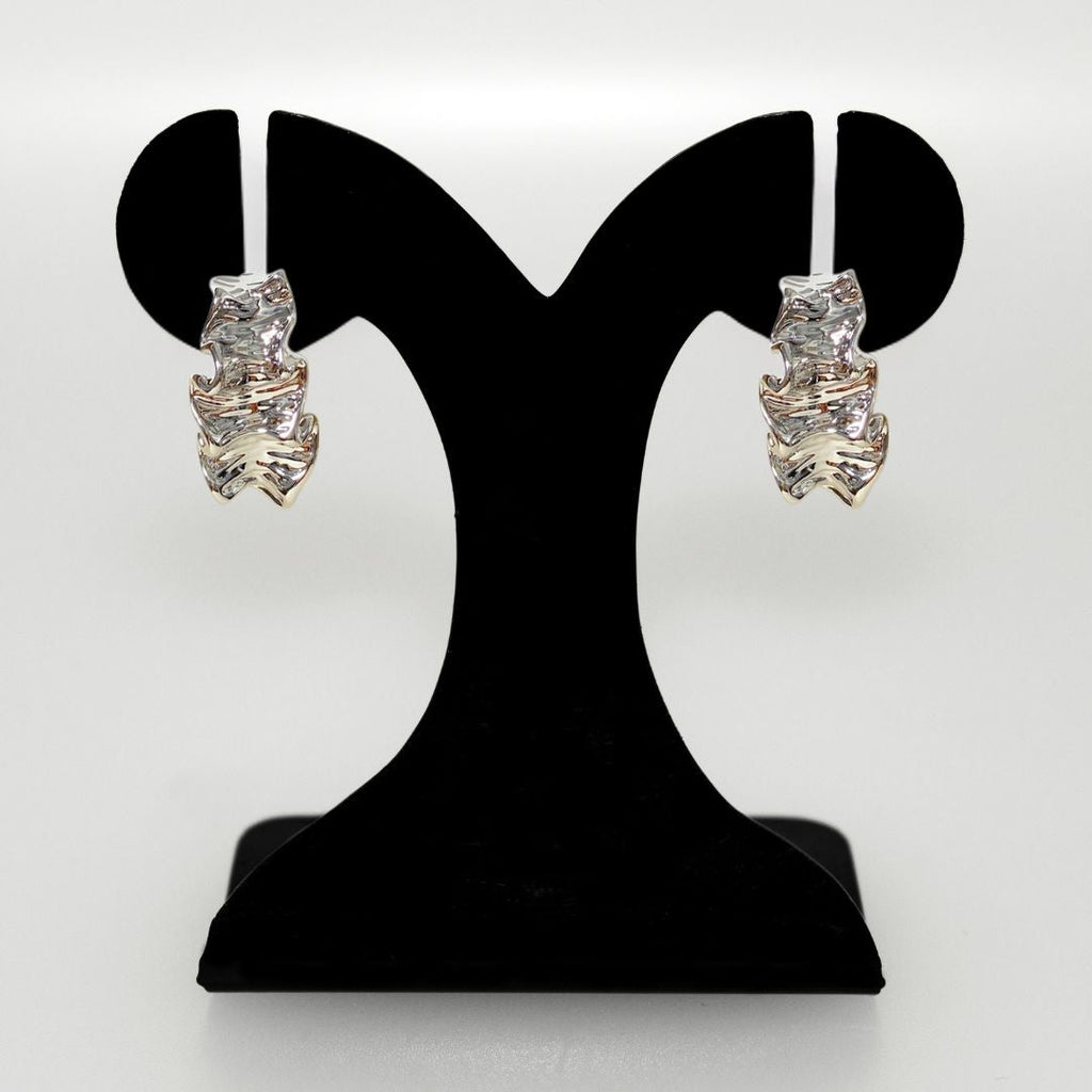 Ruched J Hoops Silver Nestasia