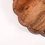 Rustic Scalloped Acacia Serving Platter 30cm Nestasia