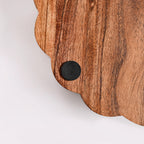 Rustic Scalloped Acacia Serving Platter 30cm Nestasia
