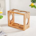 Rustic Wooden Cutlery Stand With Glass Holders Nestasia