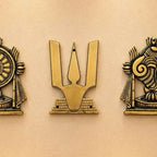 Brass Shankh Chakra Namah Wall Hanging Set (9.5 Inch) Vedansh Craft