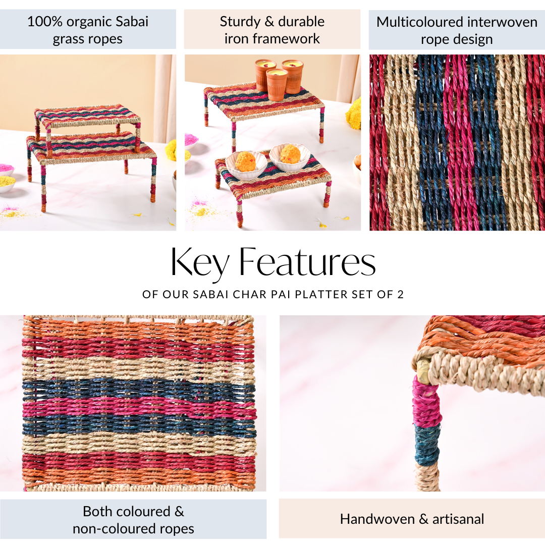 Rainbow Sabai Char Pai Risers Set Of 2 Nestasia
