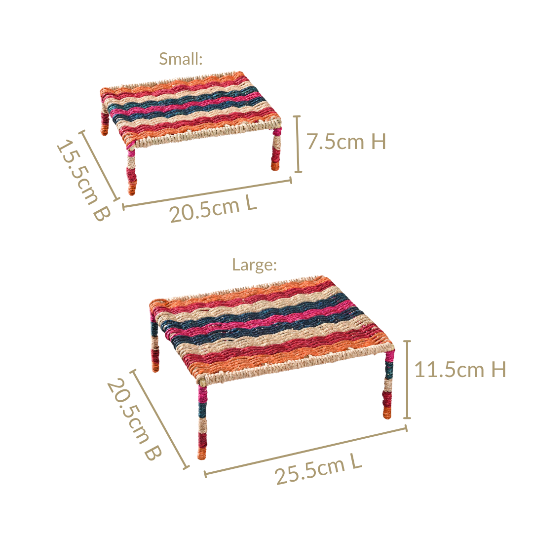 Rainbow Sabai Char Pai Risers Set Of 2 Nestasia