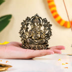 Sacred Chaturbhuj Ganesha Pure Brass Idol With Gift Box 10cm Nestasia
