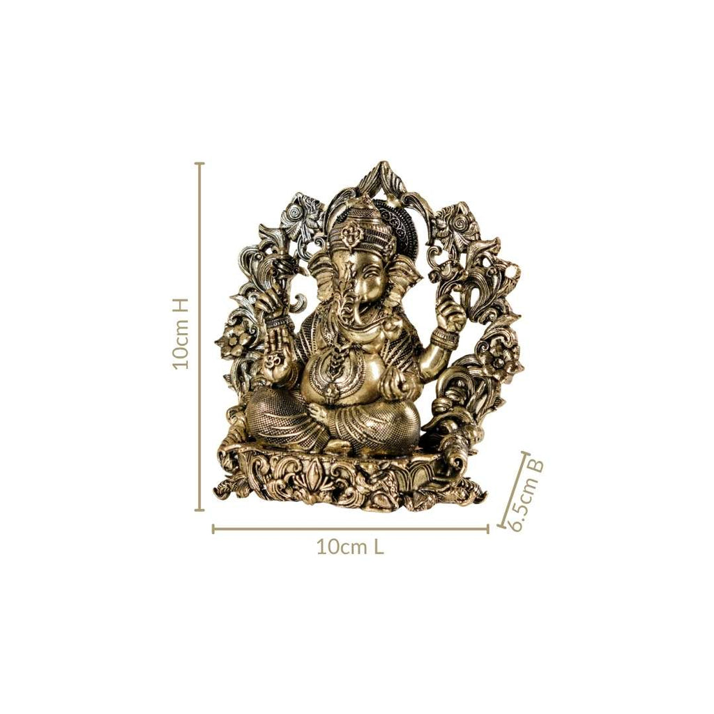Sacred Chaturbhuj Ganesha Pure Brass Idol With Gift Box 10cm Nestasia