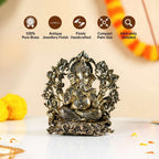 Sacred Chaturbhuj Ganesha Pure Brass Idol With Gift Box 10cm Nestasia
