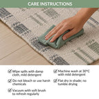 Sage Stitch Bedside Floor Runner 130x50cm Nestasia