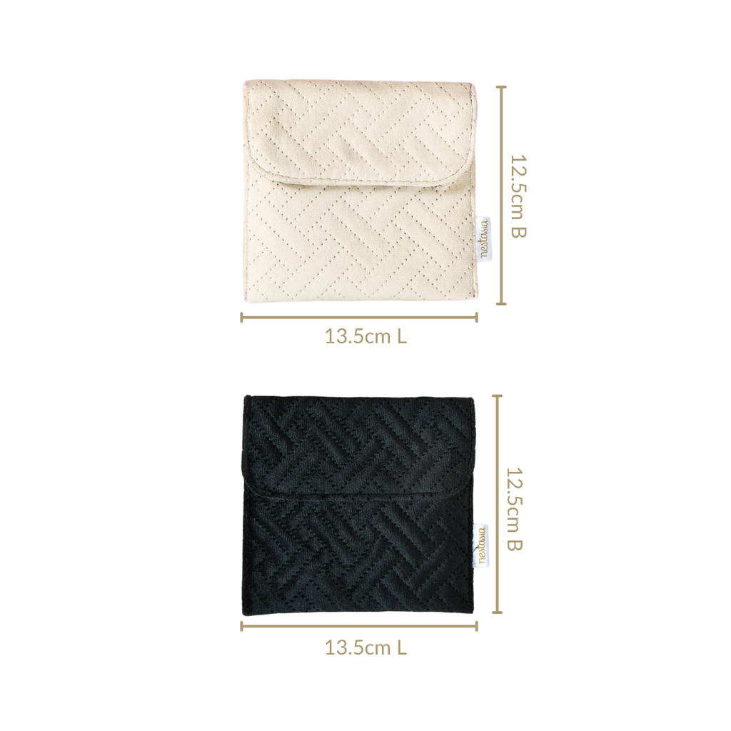 Compact Velvet Sanitary Napkin Pouch Set Of 4 Nestasia
