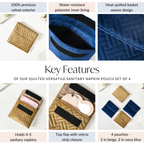 Quilted Versatile Small Makeup Pouch Set Of 4 Nestasia