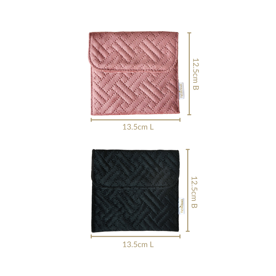 Sleek Small Cosmetic Pouch With Velcro Set Of 4 Nestasia