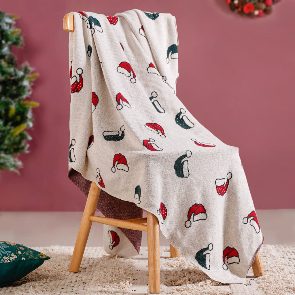 Santa Hat Christmas Sofa Throw Blanket Nestasia