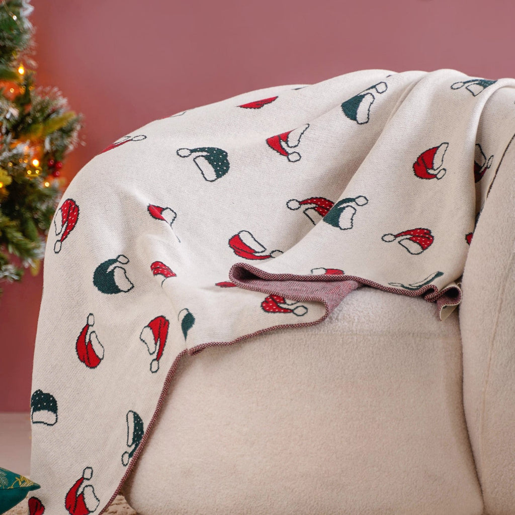 Santa Hat Christmas Sofa Throw Blanket Nestasia
