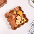 Scallop Acacia Wood Square Serving Platter 26x26cm Nestasia