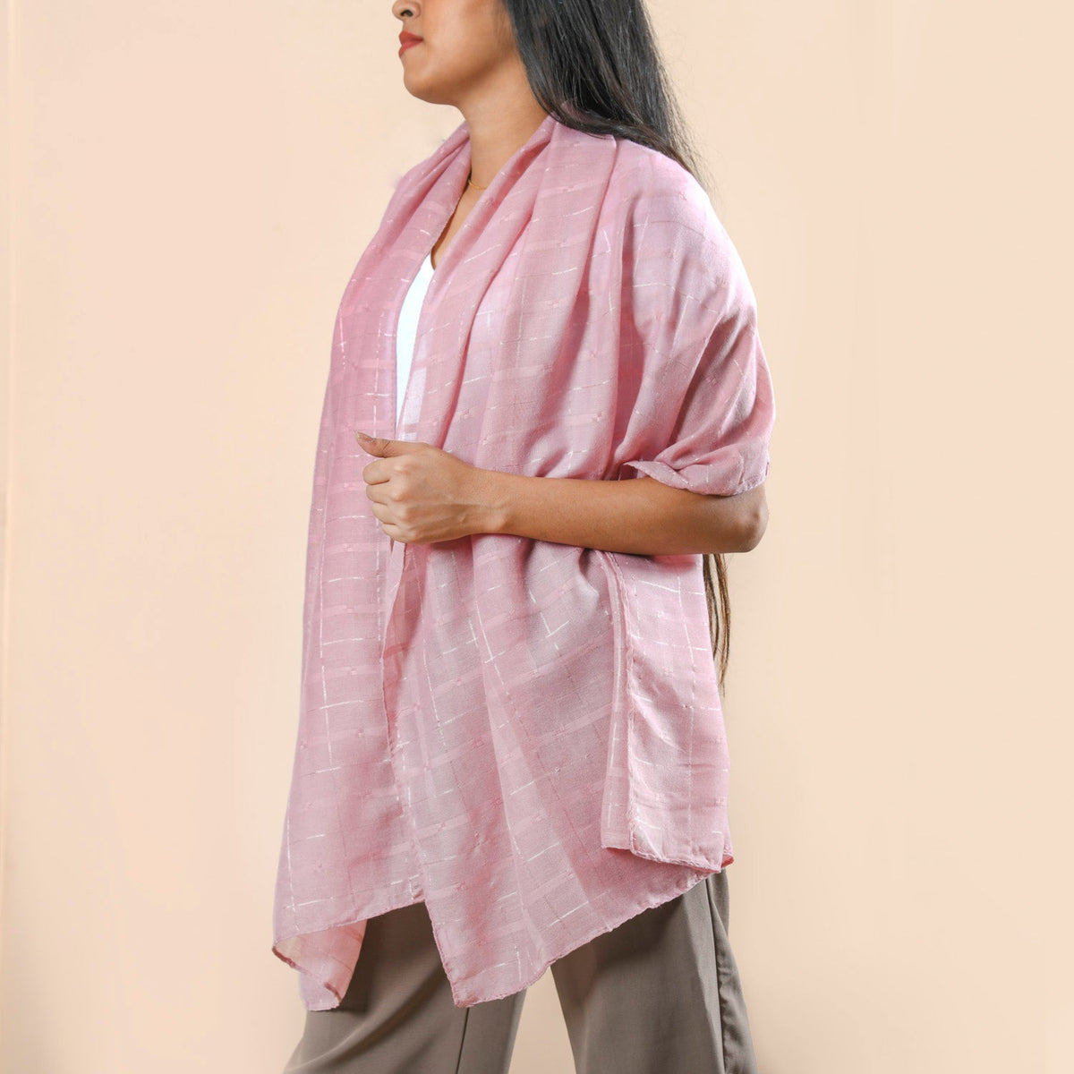 Moire Effect Fashion Scarf For Women Lilac