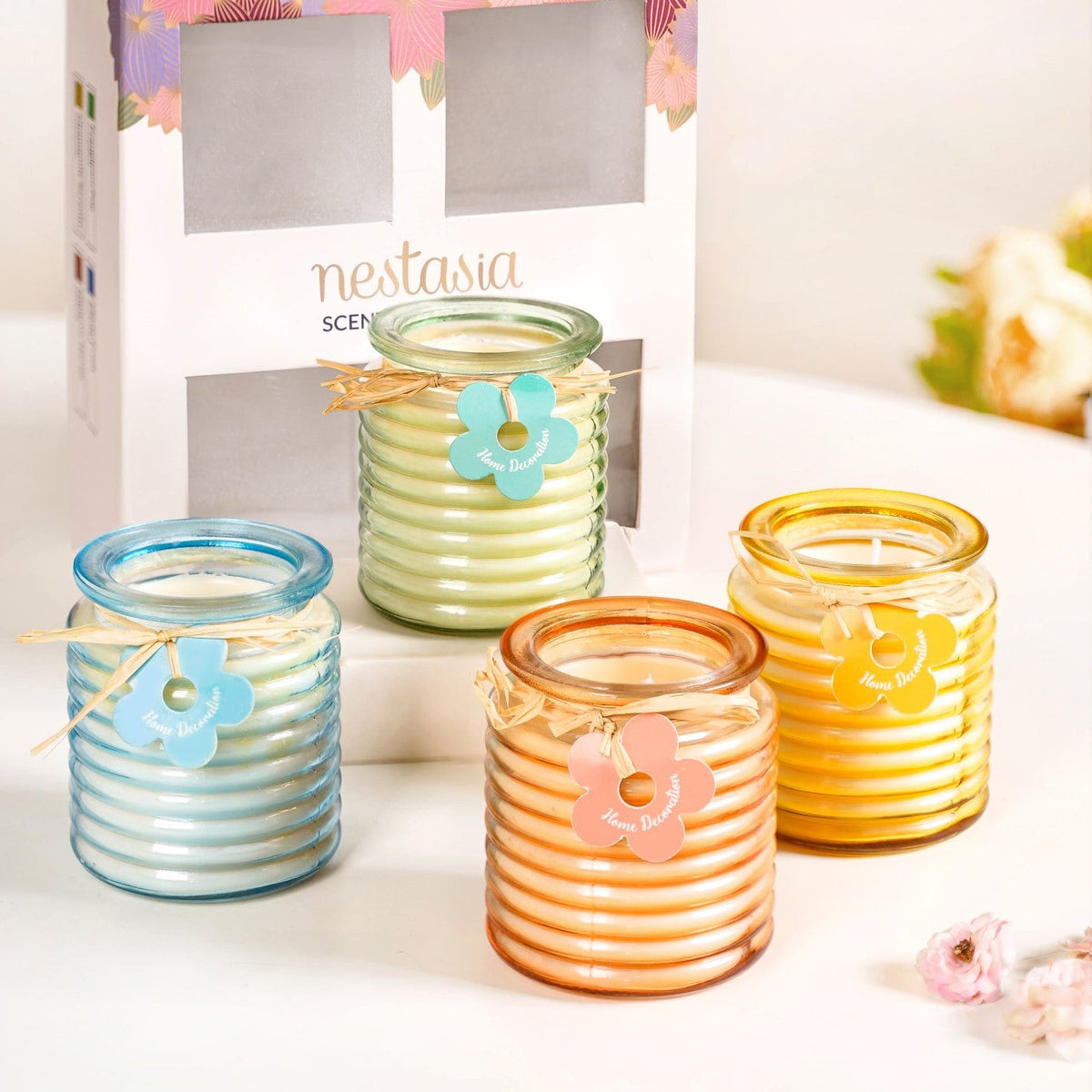 Aromas Of Nature Scented Candle Gift Set Of 4 Nestasia