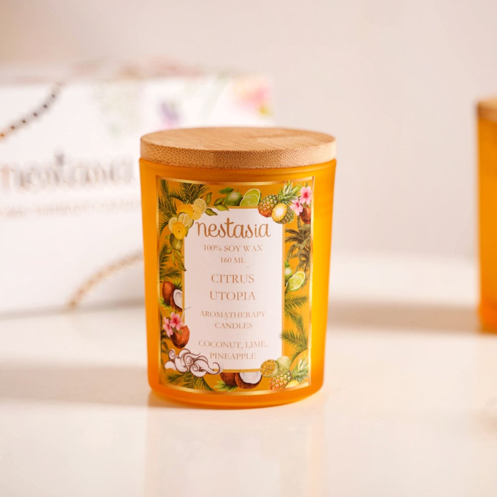 Sea Breeze & Citrus Wonder Fragrant Candles Set Of 2 Nestasia