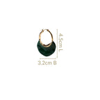 Sculpted Arc Hoop Earrings Green Nestasia